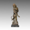 Kids Statue Young Columbus Bronze Sculpture, Boverie TPE-100